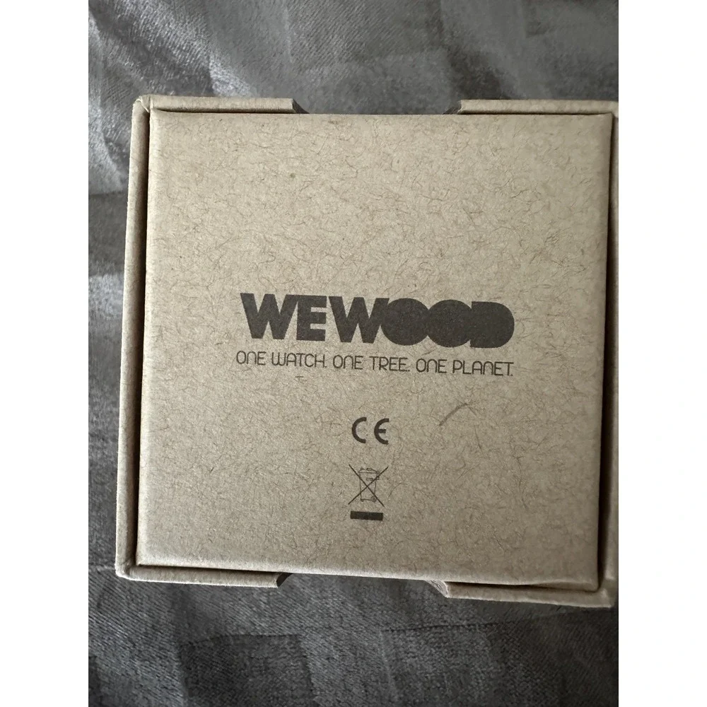 WeWOOD Alpha Black Watch Mens Black Wood Bracelet Date Quartz Box Papers Eco